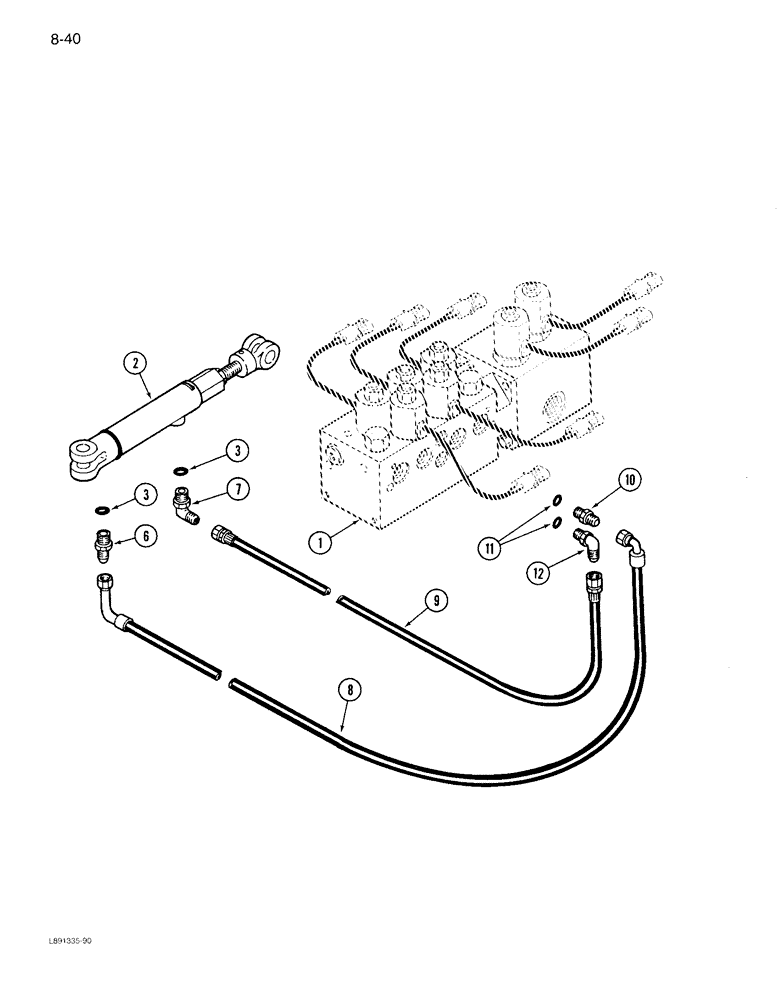 Схема запчастей Case IH 1822 - (8-40) - FAN CLUTCH CYLINDER SYSTEM (07) - HYDRAULICS