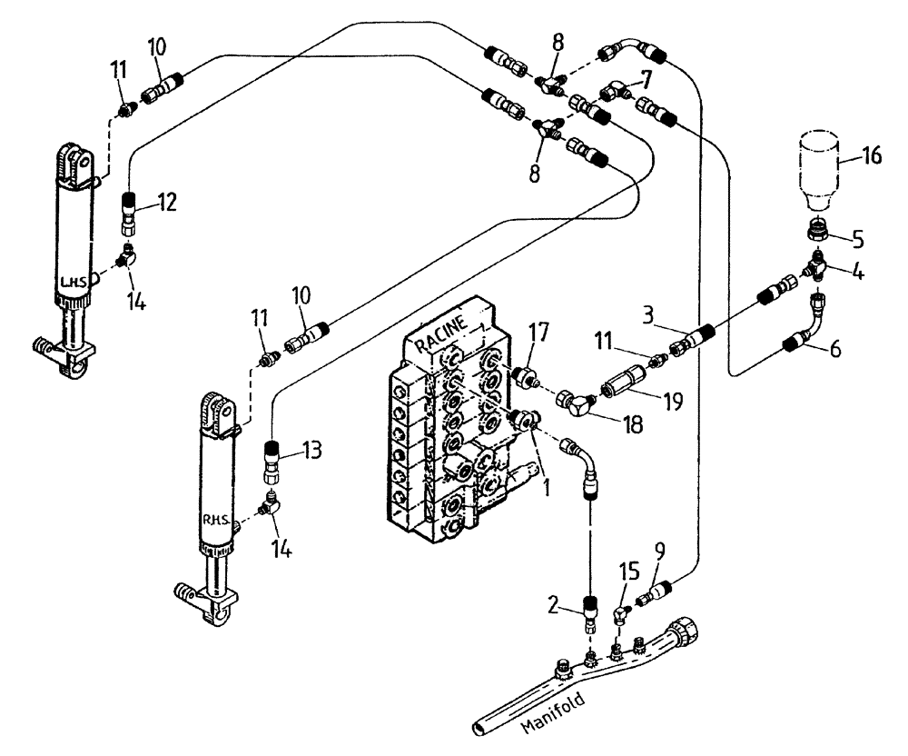 Схема запчастей Case IH 7700 - (B06[35A]) - HYDRAULIC CIRCUIT {BASECUTTER LIFT} Hydraulic Components & Circuits