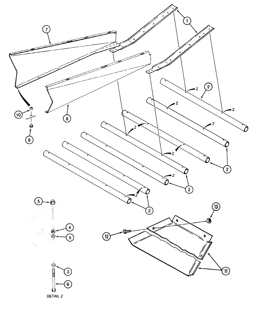 Схема запчастей Case IH 2155 - (9F-18) - PLANT GUARD - CHANNEL AND TUBES, 4 ROW 40 INCH, 80 INCH TIRE SPACING (12) - CHASSIS