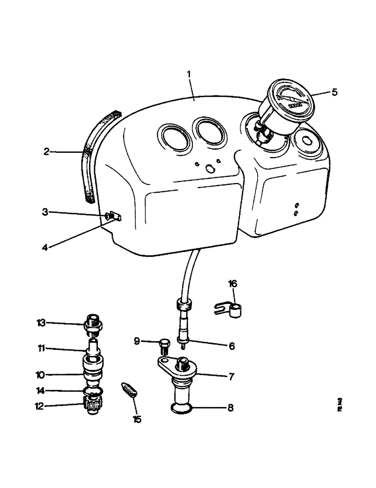 Схема запчастей Case IH 885 - (F16) - ENGINE CONTROLS AND INSTRUMENTS, INSTRUMENT PANEL AND ENGINE SPEED INDICATOR - ALL MODELS Engine Controls & Instruments