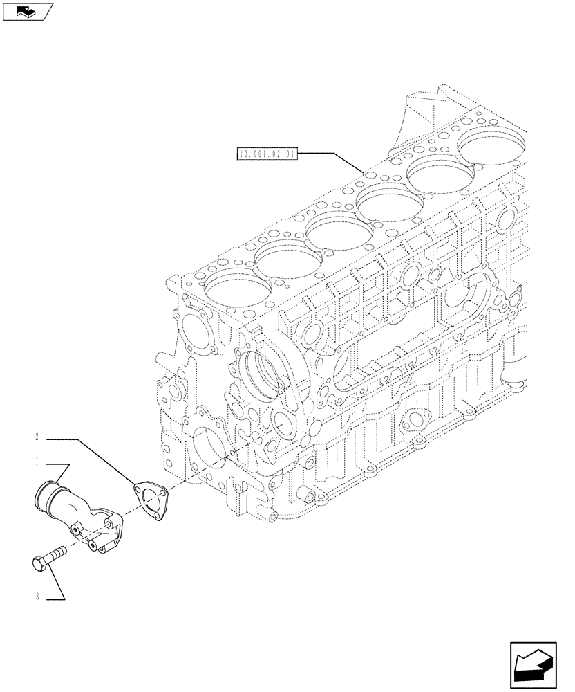 Схема запчастей Case IH F3AE0684S E914 - (10.402.03) - WATER PUMP PIPES (10) - ENGINE