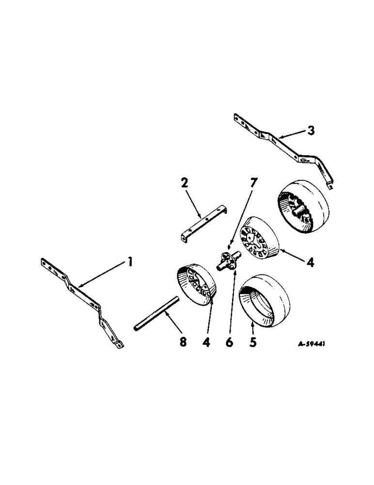 Схема запчастей Case IH 249 - (E-29[A]) - DUAL PRESS WHEEL, 1957 TO 1959 