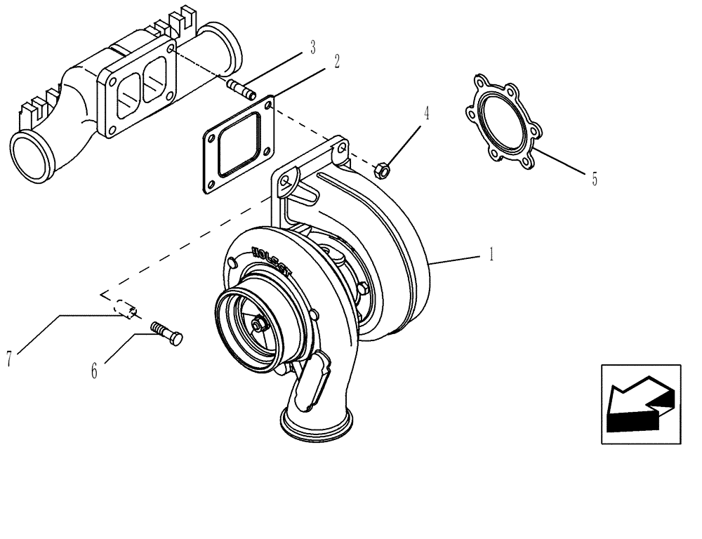 Схема запчастей Case IH STEIGER 435 - (02-49) - TURBOCHARGER MOUNTING, STEIGER 385 / 435 & 485 (02) - ENGINE