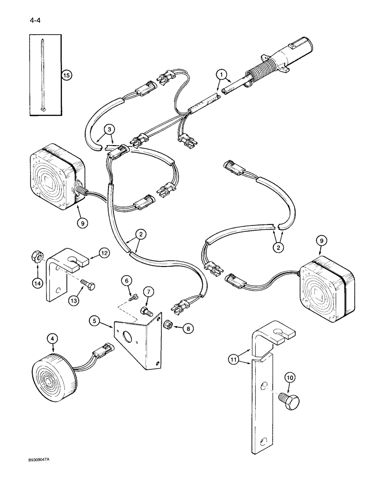 Схема запчастей Case IH 950 - (4-04) - LIGHTING SYSTEM, 8 ROW NARROW, ENDWISE TRANSPORT (04) - ELECTRICAL SYSTEMS