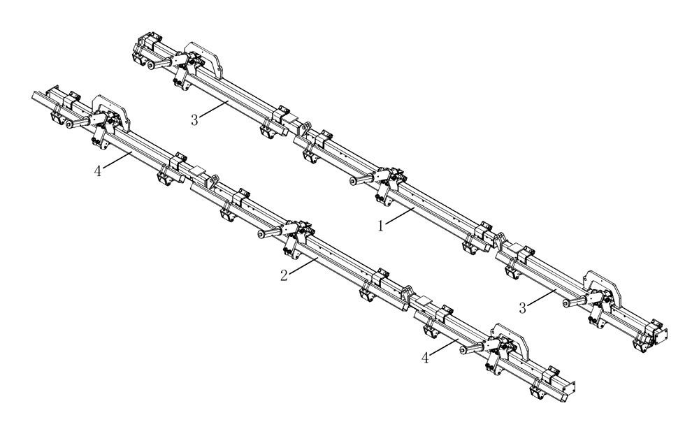 Схема запчастей Case IH 30 - (39.100.04) - SUBBAR GANG TUBES (39) - FRAMES AND BALLASTING
