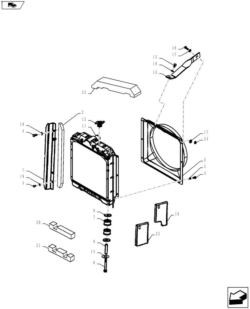 Схема запчастей Case IH FARMALL 75A - (10.406.01) - RADIATOR ASSEMBLY (10) - ENGINE