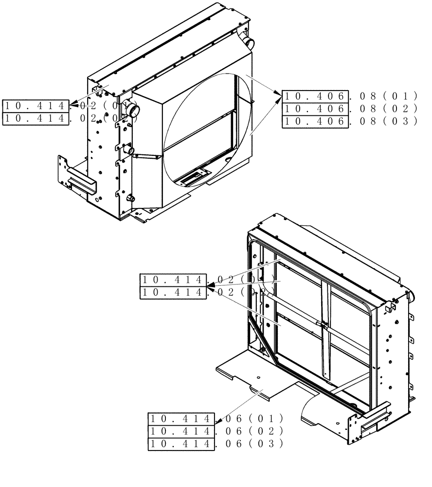 Схема запчастей Case IH 8120 - (10.000.00[04B]) - SECTION INDEX - COOLER BOX - 8120/8120(LA) (10) - ENGINE