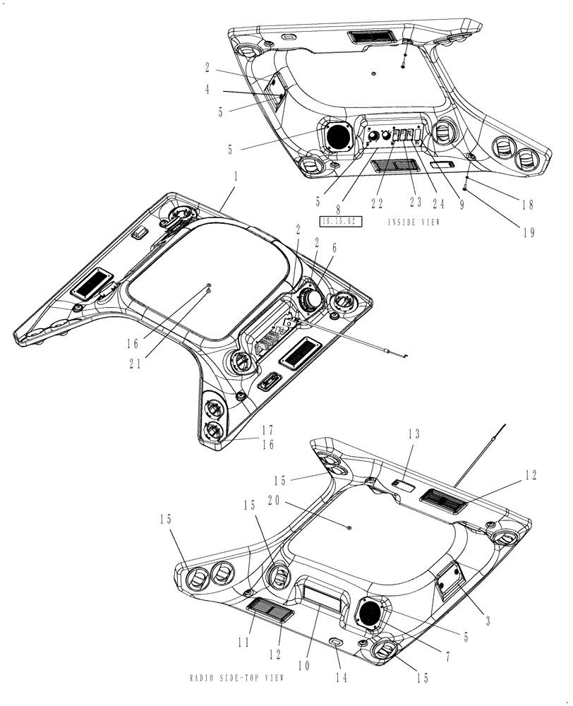 Схема запчастей Case IH FARMALL 40 - (10.03) - HEADLINER (10) - OPERATORS PLATFORM/CAB