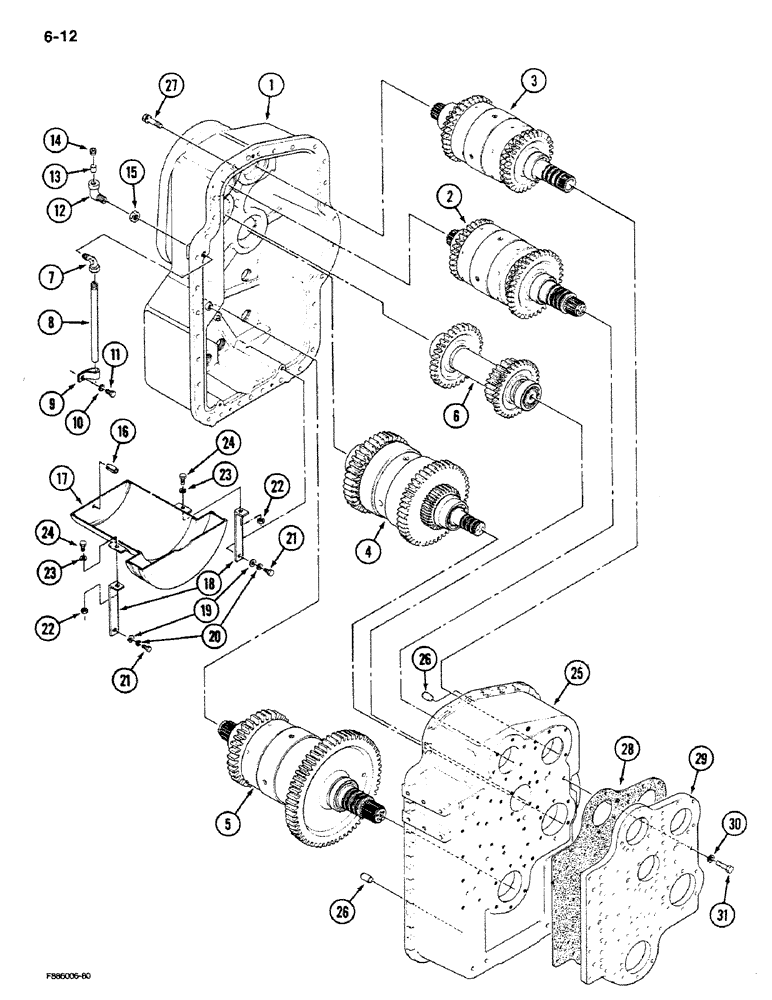 Схема запчастей Case IH 9270 - (6-12) - TRANSMISSION (CONTD) (06) - POWER TRAIN