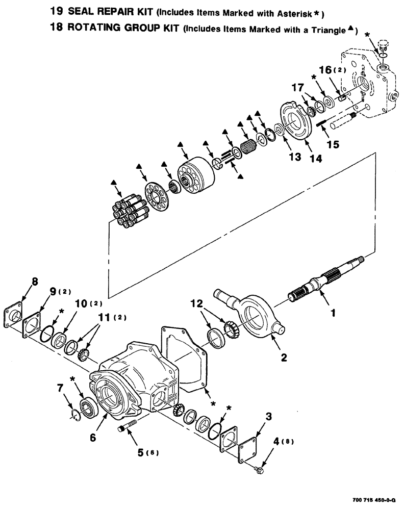 Схема запчастей Case IH 8880HP - (08-018) - HYDRAULIC TRANSMISSION VARIABLE MOTOR ASSEMBLY - RIGHT (35) - HYDRAULIC SYSTEMS
