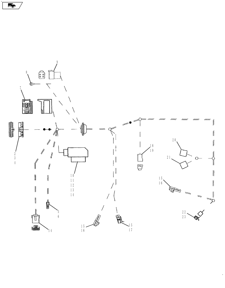 Схема запчастей Case IH 635 - (55.100.16) - HARNESS, HVAC, WITH AUTOMATIC TEMPATURE CONTROL (55) - ELECTRICAL SYSTEMS
