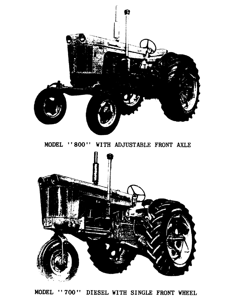 Схема запчастей Case IH 800 - (005) - MODEL "800" WITH ADJUSTABLE FRONT AXLE & "700" SINGLE FRONT WHEEL (00) - PICTORIAL INDEX