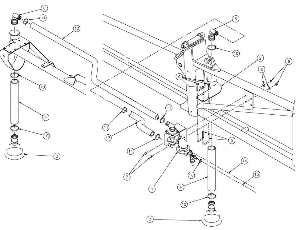 Схема запчастей Case IH SPX4260 - (11-015) - FOAMER 60-80, LEFT DROP GROUP Options