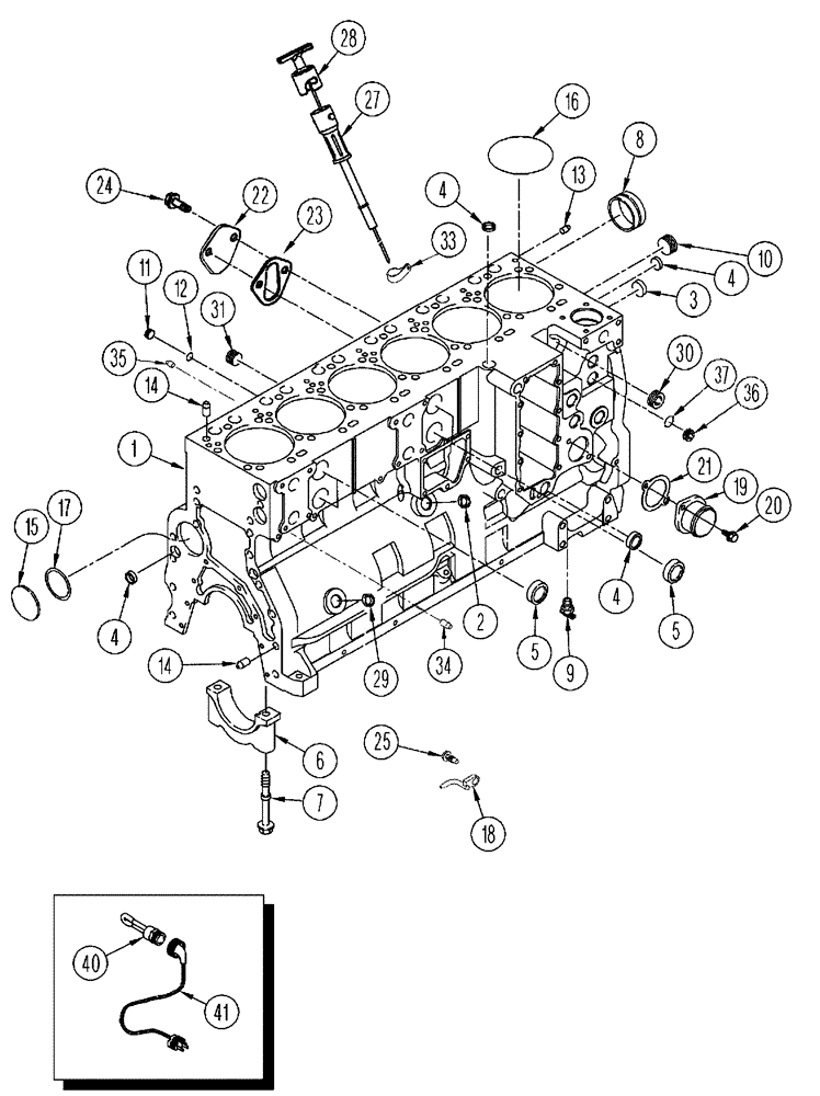 Схема запчастей Case IH FLX4010 - (02-052) - ENGINE - CYLINDER BLOCK, FLX4510 (01) - ENGINE