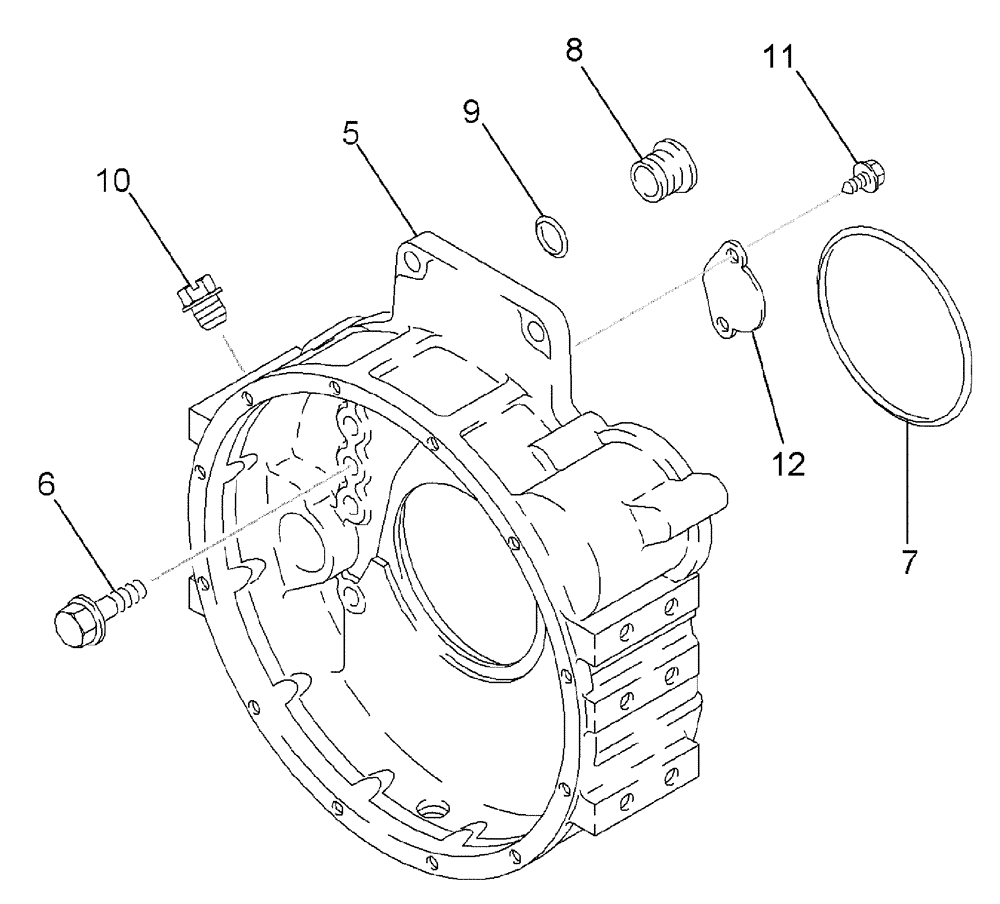 Схема запчастей Case IH FLX4510 - (02-003[02]) - FLYWHEEL HOUSING (01) - ENGINE
