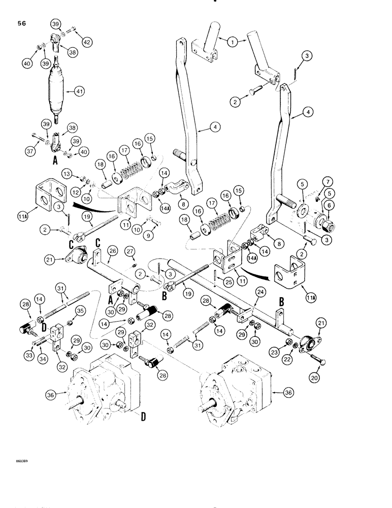 Схема запчастей Case IH 1816C - (056) - CONTROLS - FORWARD AND REVERSE (11) - TRACKS/STEERING