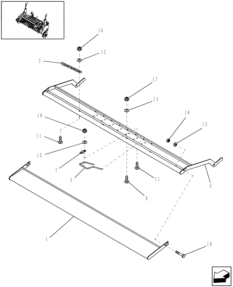 Схема запчастей Case IH RBX452 - (13.961) - 2M WIDE PICKUP, WINDGUARD PLATE, EUROPE & R.O.W. (13) - FEEDER