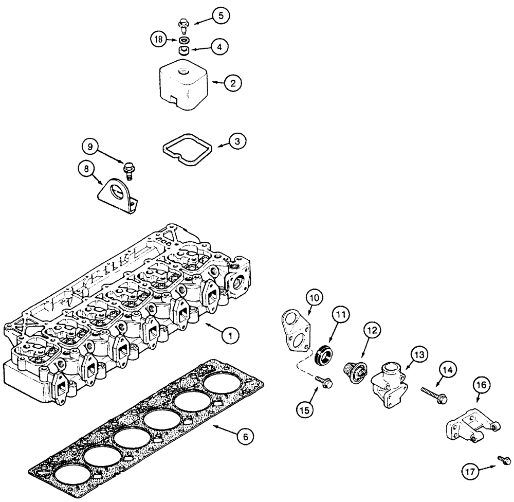 Схема запчастей Case IH MX170 - (02-20) - CYLINDER HEAD AND GASKETS (10) - ENGINE