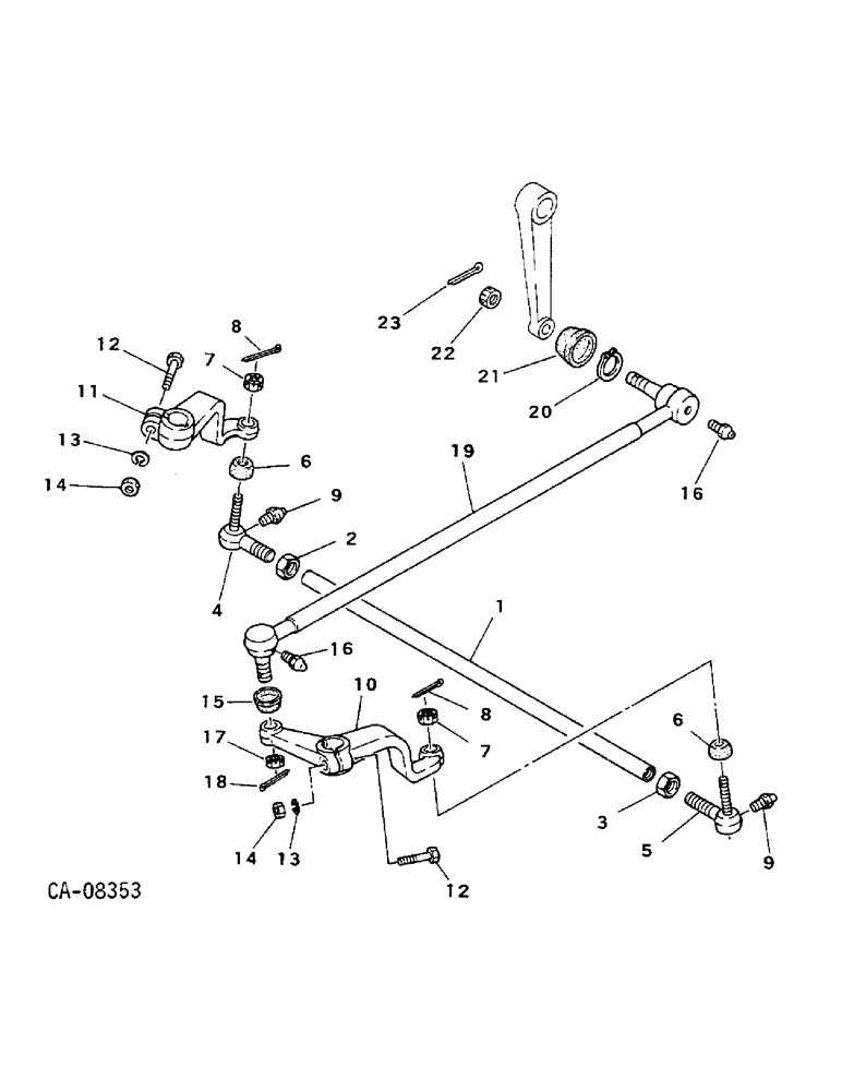 Схема запчастей Case IH 254 - (14-13) - SUSPENSION, DRAG LINK AND TIE ROD, 244 AND 254, NON-ADJUSTABLE FRONT AXLE Suspension