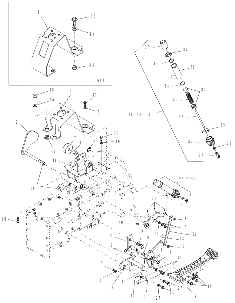 Схема запчастей Case IH DX33 - (07J02) - HST CONTROLS & CRUISE CONTROL (03) - TRANSMISSION