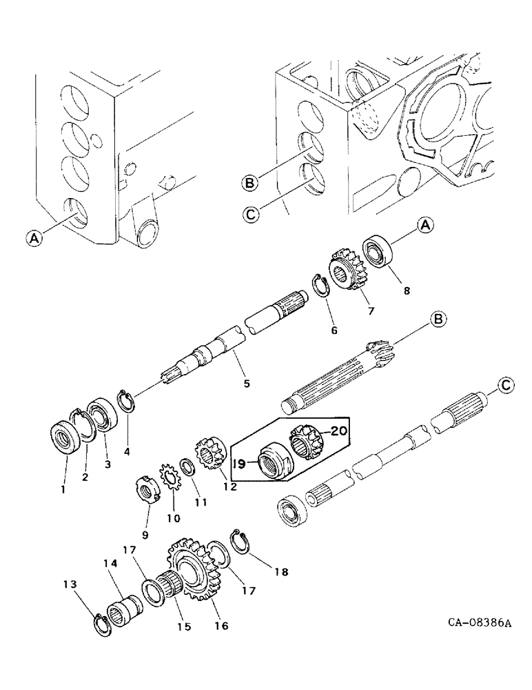 Схема запчастей Case IH 254 - (07-15) - DRIVE TRAIN, FRONT DRIVE PTO, 244 AND 254, FOUR WHEEL DRIVE (04) - Drive Train