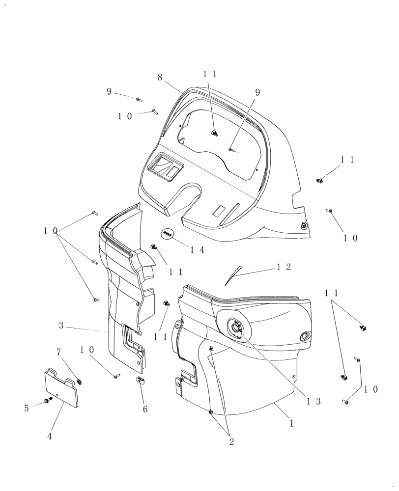 Схема запчастей Case IH DX45 - (10.11) - CONSOLE, CAB (10) - OPERATORS PLATFORM/CAB