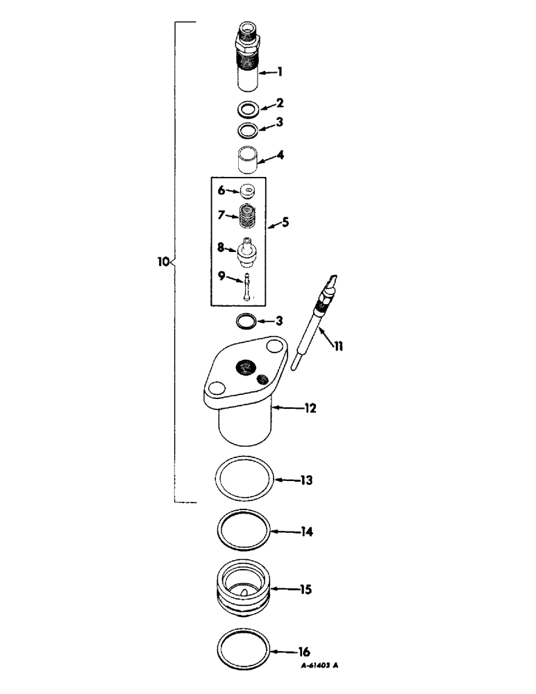 Схема запчастей Case IH 706 - (E-44) - FUEL SYSTEM, INJECTION NOZZLE, GLOW PLUG AND PRE-COMBUSTION CHAMBER, D-282 ENGINES (02) - FUEL SYSTEM