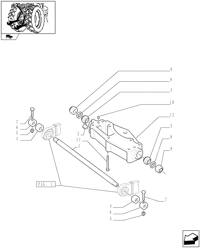 Схема запчастей Case IH FARMALL 85U - (1.89.6[03]) - IMPLEMENT CARRIER - SUPPORT & STABILIZER BAR (09) - IMPLEMENT LIFT