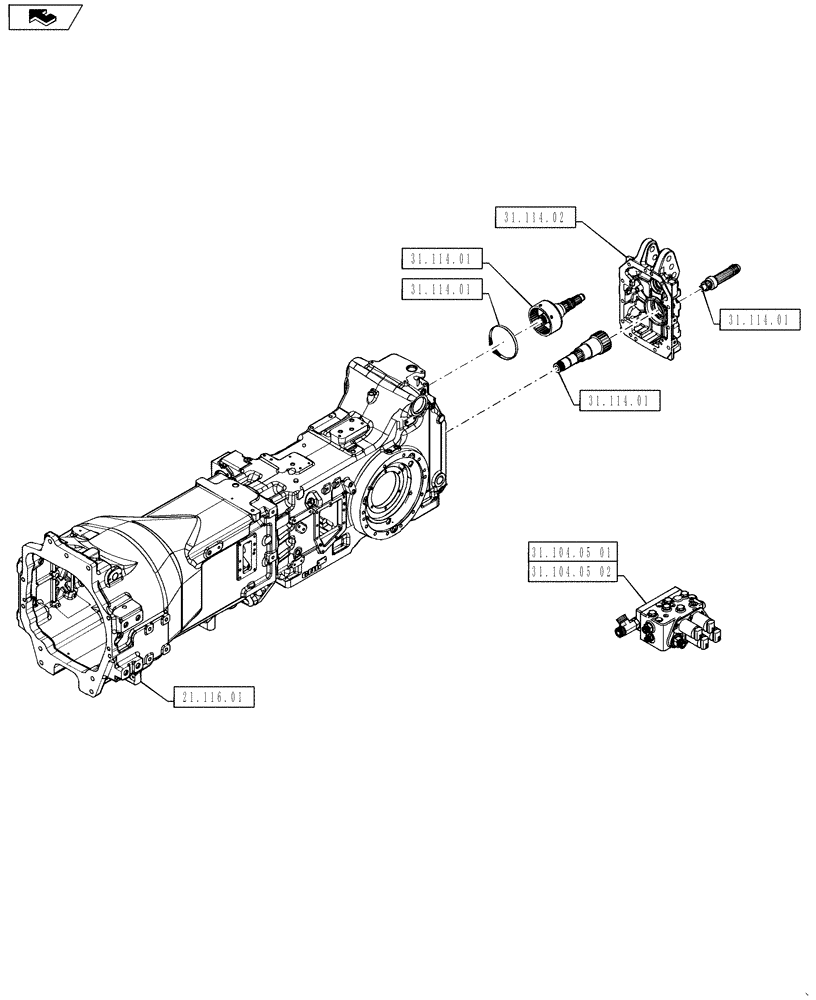 Схема запчастей Case IH PUMA 130 - (31.000.00) - PICTORIAL INDEX - IMPLEMENT POWER TAKE-OFF (31) - IMPLEMENT POWER TAKE OFF