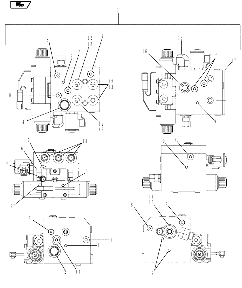 Схема запчастей Case IH MAGNUM 180 - (41.200.08) - VALVE ASSEMBLY, AUTOGUIDANCE WITH POWERSHIFT TRANSMISSION (41) - STEERING