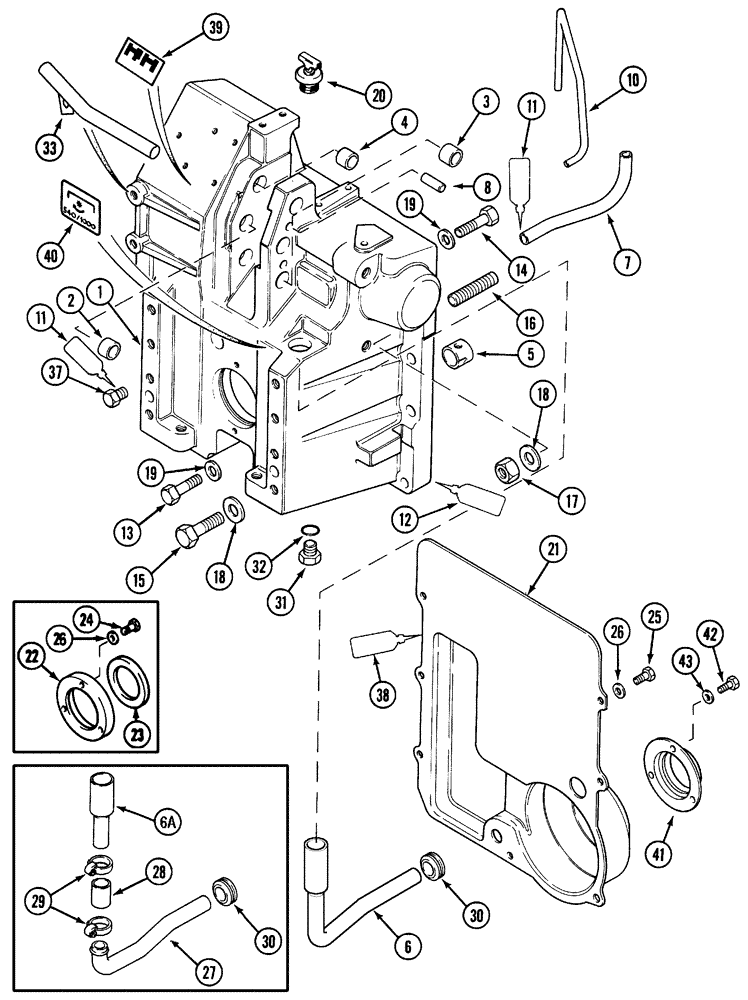 Схема запчастей Case IH 5120 - (6-076) - PTO, HOUSING AND OIL BAFFLE (06) - POWER TRAIN