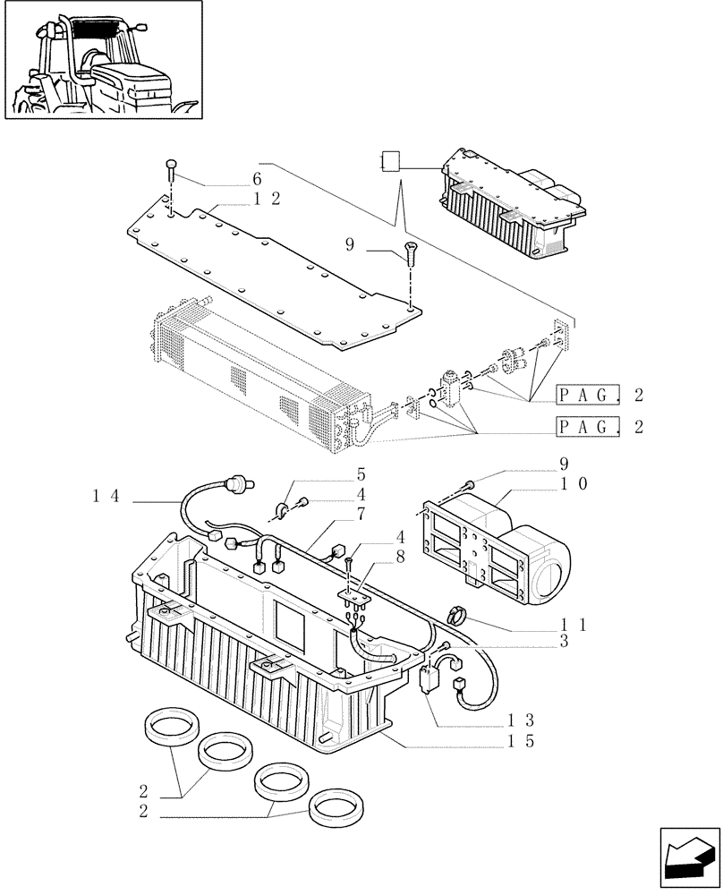 Схема запчастей Case IH MXM190 - (1.94.2/ B[01]) - AIR CONDITIONING BREAKDOWN - D4995 (10) - OPERATORS PLATFORM/CAB