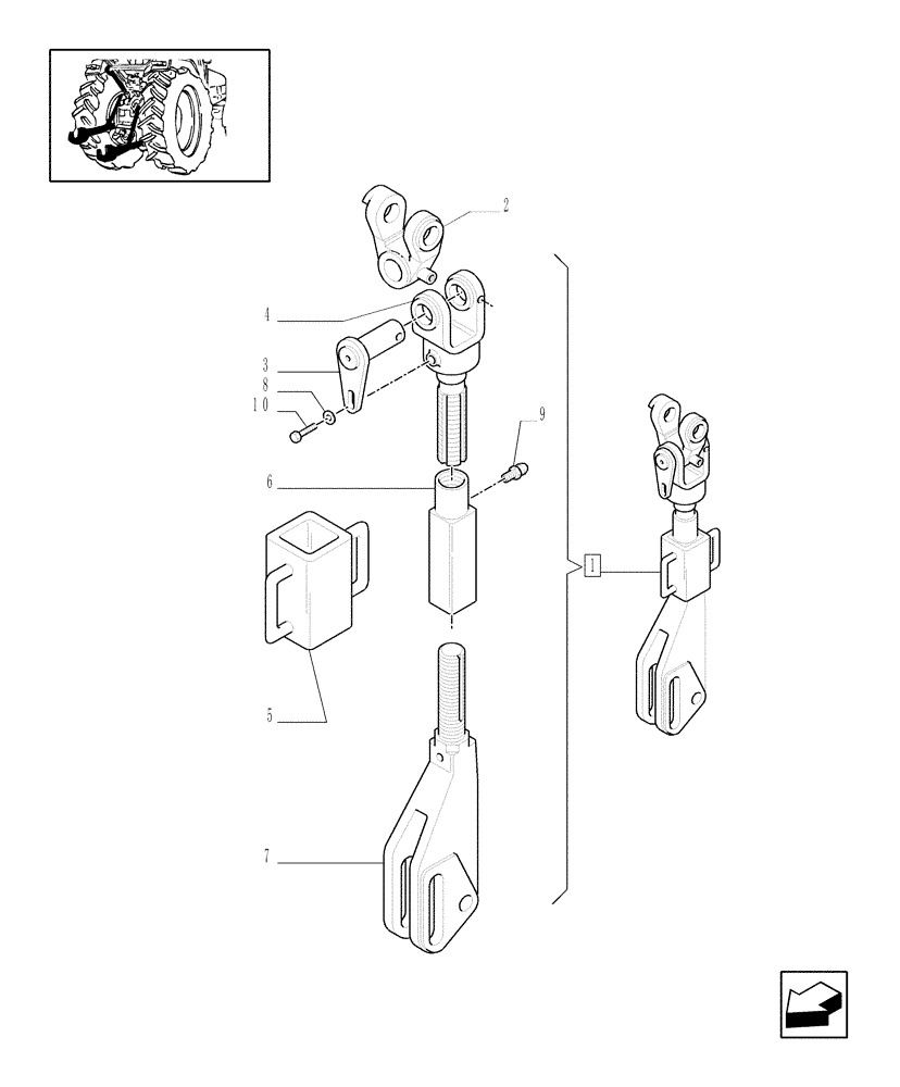 Схема запчастей Case IH MXM120 - (1.89.6/ D[01A]) - LINK - ASSEMBLY BREAKDOWN - D5165 (09) - IMPLEMENT LIFT