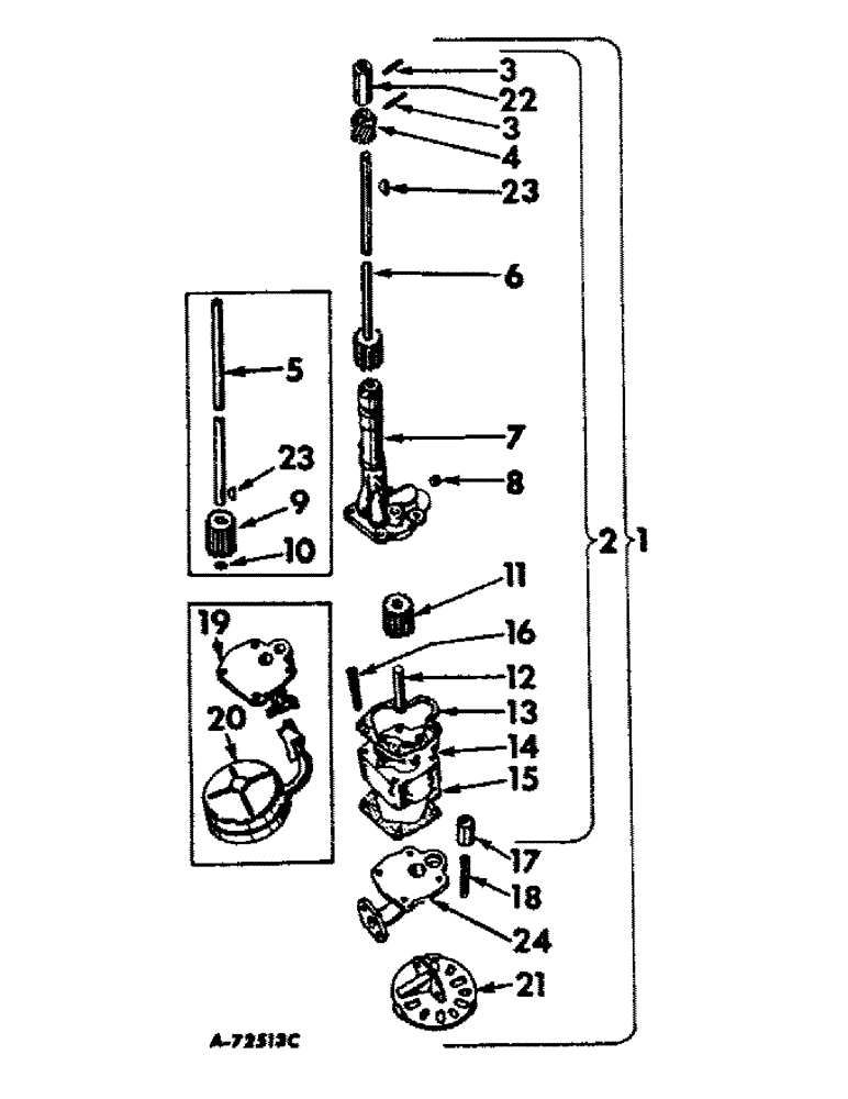 Схема запчастей Case IH BD-154 - (B-26) - OIL PUMP, B-414 AND 3414 LOADER TRACTORS 