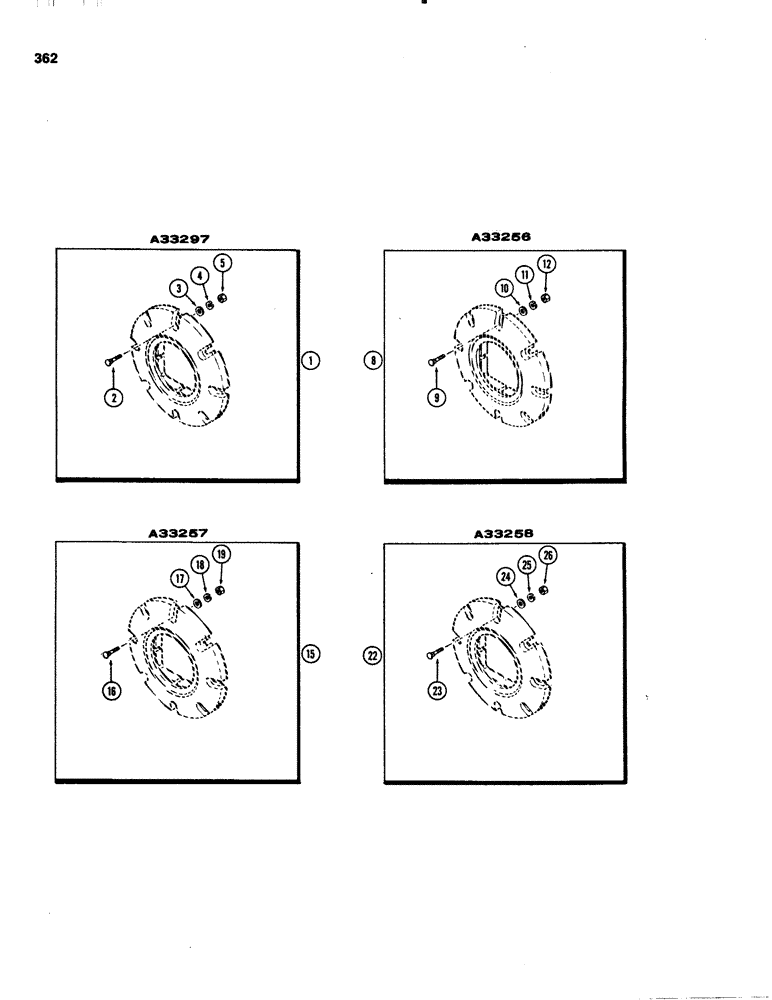 Схема запчастей Case IH 1070 - (0362) - REAR WHEEL WEIGHTS, FOR 30 " WHEELS (06) - POWER TRAIN