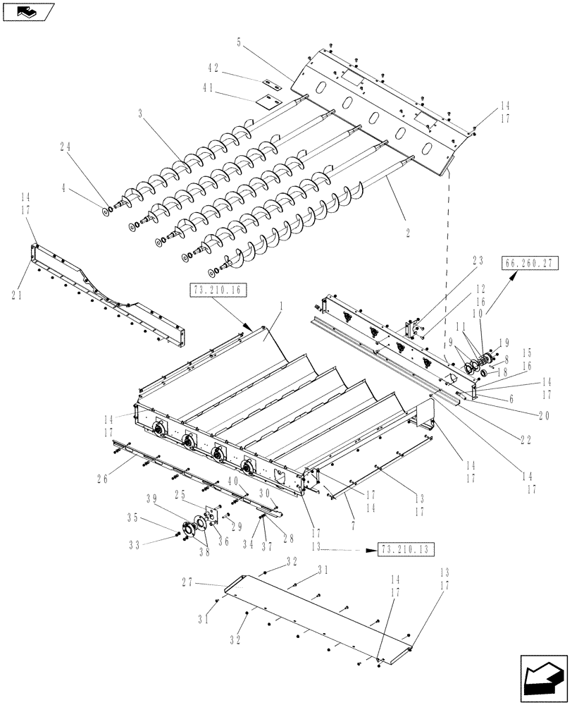 Схема запчастей Case IH 7130 - (66.360.16) - AUGER BED (66) - THRESHING
