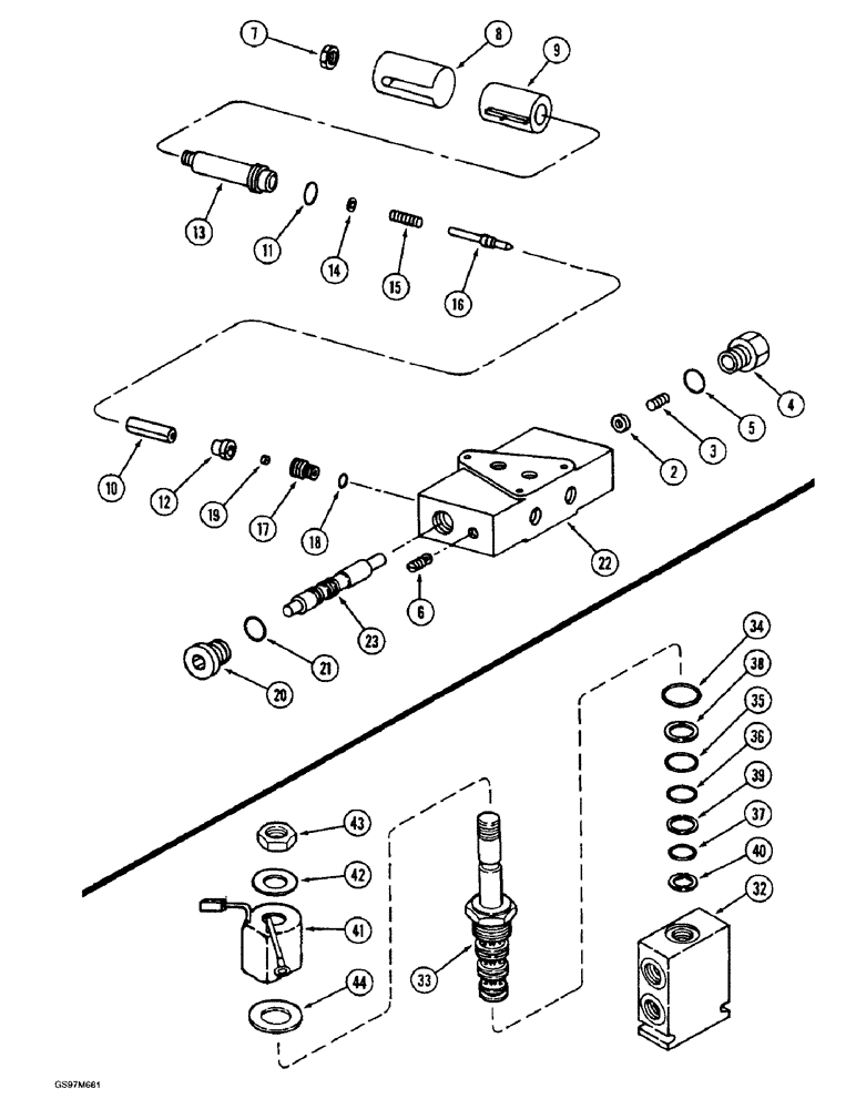 Схема запчастей Case IH 1660 - (8-114) - FEEDER AND SEPARATOR CLUTCH VALVE, CONTROL CONCEPTS (07) - HYDRAULICS