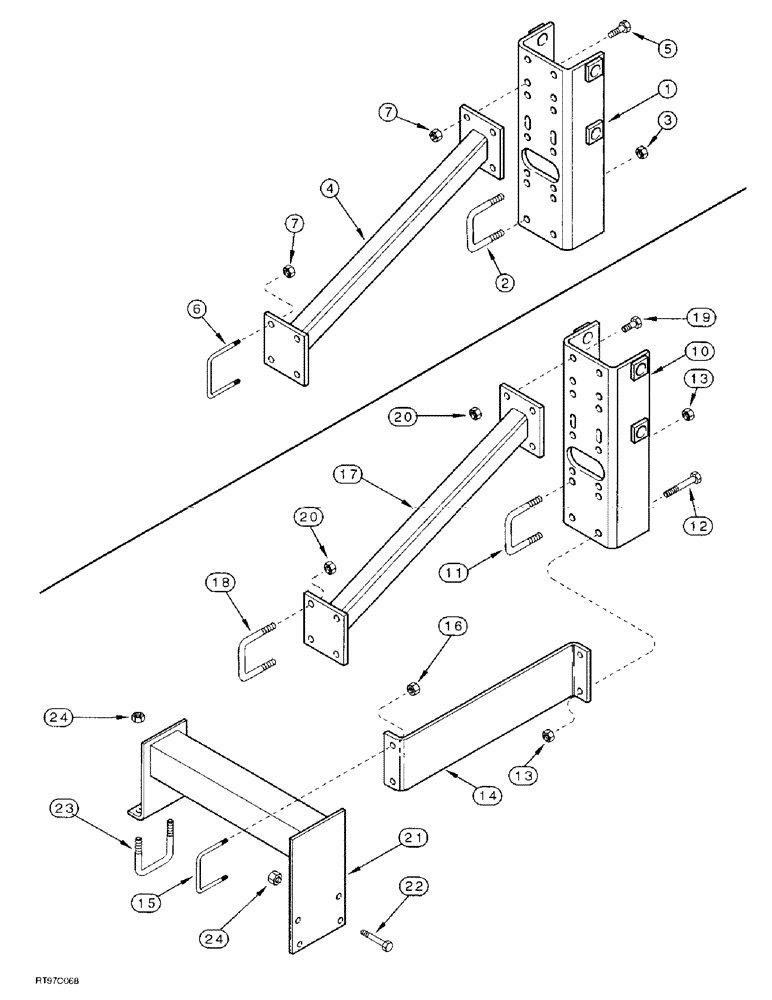 Схема запчастей Case IH 4300 - (9-084) - CASTER WHEEL MOUNTING (09) - CHASSIS/ATTACHMENTS