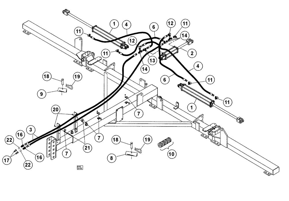 Схема запчастей Case IH P/T CRUMBLER - (35.100.01) - HYDRAULICS - 17.5, 20, 22.5, AND 25 HYDRAULICS SHOWN (08) - HYDRAULICS