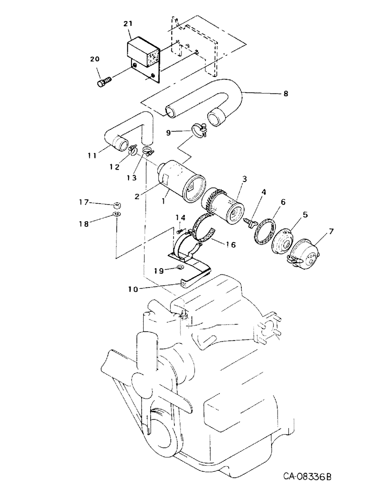 Схема запчастей Case IH 234 - (12-01) - POWER, AIR CLEANER AND CONNECTIONS, 234 Power