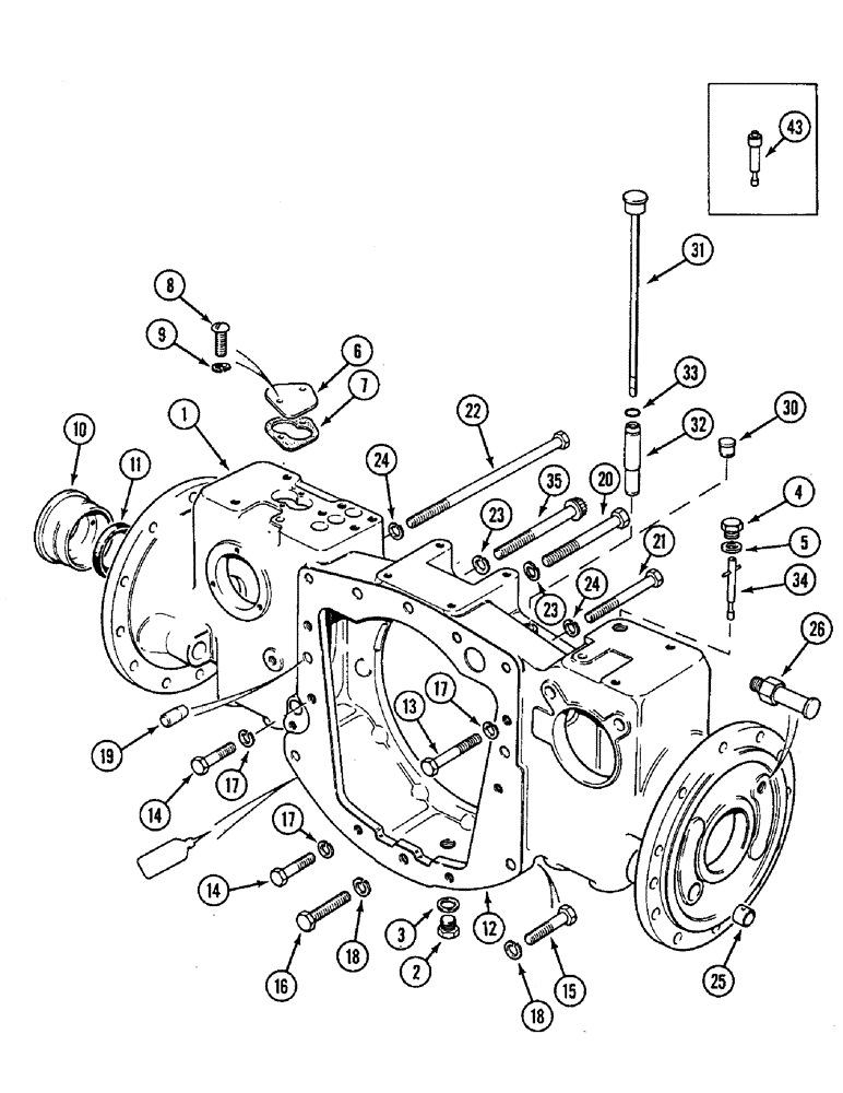 Схема запчастей Case IH 1394 - (9-406) - REAR AXLE HOUSING (09) - CHASSIS/ATTACHMENTS