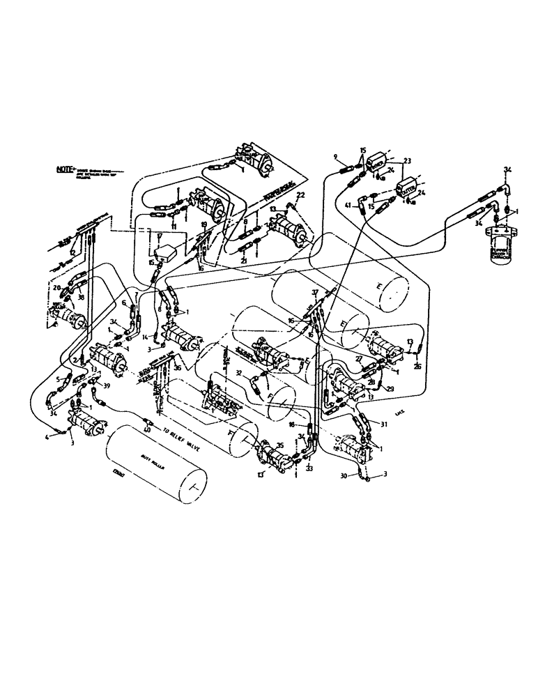 Схема запчастей Case IH 7000 - (B05-66) - HYDRAULIC CIRCUIT, BOTTOM ROLERS, ROTARY CHOPPER/LEG BASECUTTER Hydraulic Components & Circuits