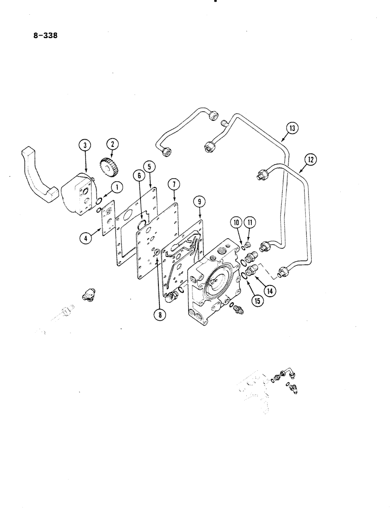 Схема запчастей Case IH 485 - (8-338) - HYDRAULIC POWER SUPPLY AND MULTI CONTROL VALVE (08) - HYDRAULICS