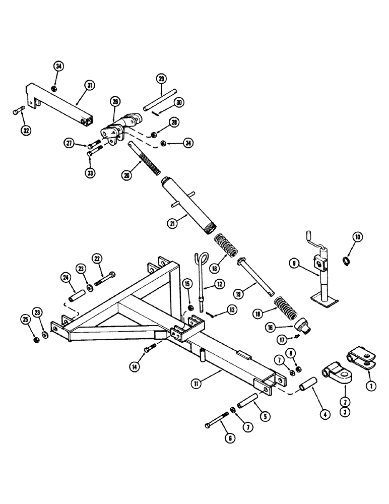 Схема запчастей Case IH E30 - (002) - HITCH, BEFORE SERIAL NUMBER 1606726 