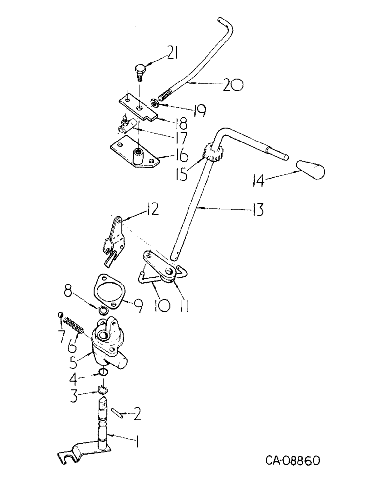 Схема запчастей Case IH 484 - (07-16) - DRIVE TRAIN, FORWARD AND REVERSE LEVER AND CONNECTIONS (04) - Drive Train