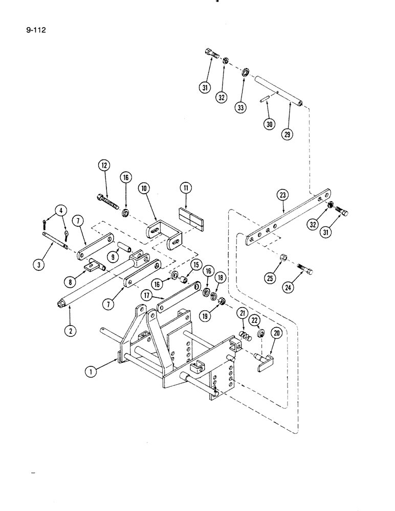 Схема запчастей Case IH 60FMS - (9-112) - HITCH MOUNTING, 60FMS MOWER (03) - CHASSIS/MOUNTED EQUIPMENT