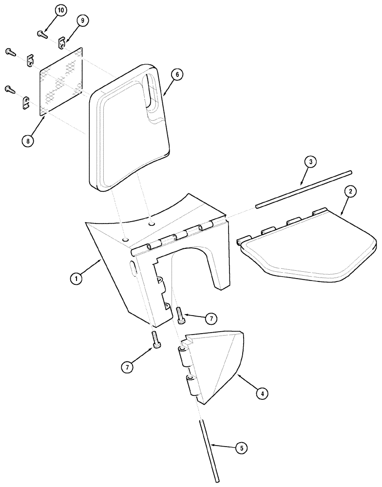 Схема запчастей Case IH CX70 - (09-57) - SEAT CO-WORKER (09) - CHASSIS/ATTACHMENTS