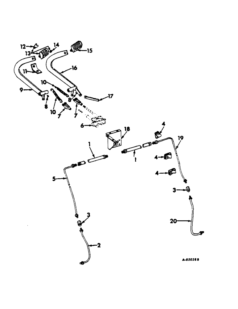 Схема запчастей Case IH 622 - (H-10) - CONTROLS, BRAKE PEDALS AND LINES Controls