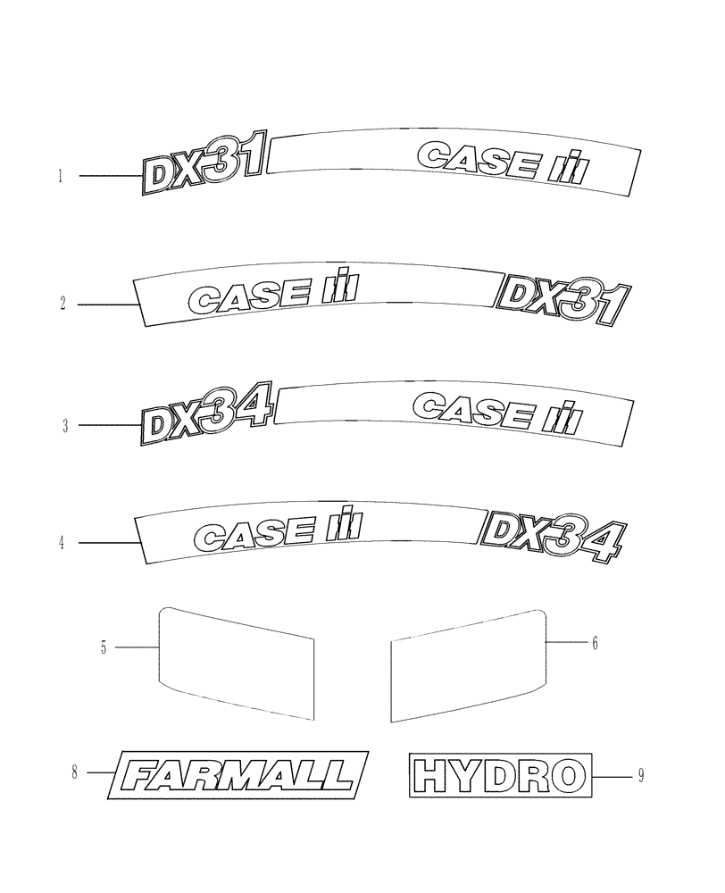 Схема запчастей Case IH DX31 - (08.05) - DECALS - IDENTIFICATION - NORTH AMERICA (08) - SHEET METAL