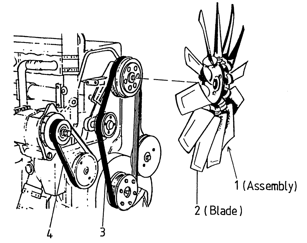 Схема запчастей Case IH 7700 - (C02[20A]) - COOLING FAN AND DRIVE BELTS {L10} Engine & Engine Attachments